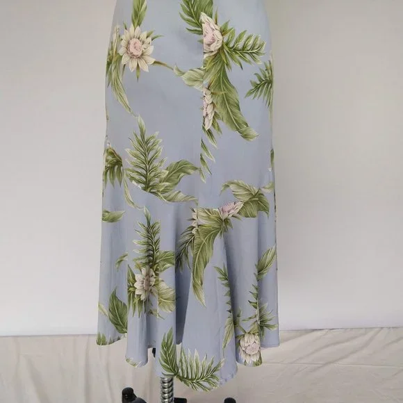 Vintage Kaua'iana Hawaiian Midi Dress Size M Petite Blue Floral Tropical *FLAWS - Picture 10 of 14